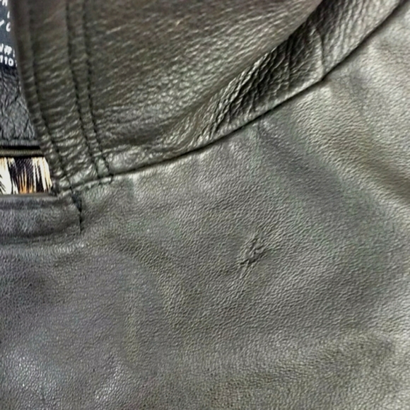 Maggie Barnes Brown Genuine Leather Button Front Long Sleeve Coat Womens Plus 4X - Picture 14 of 15